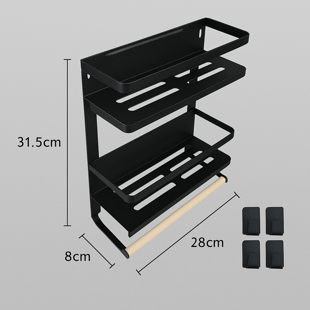 Magnetic kitchen storage rack