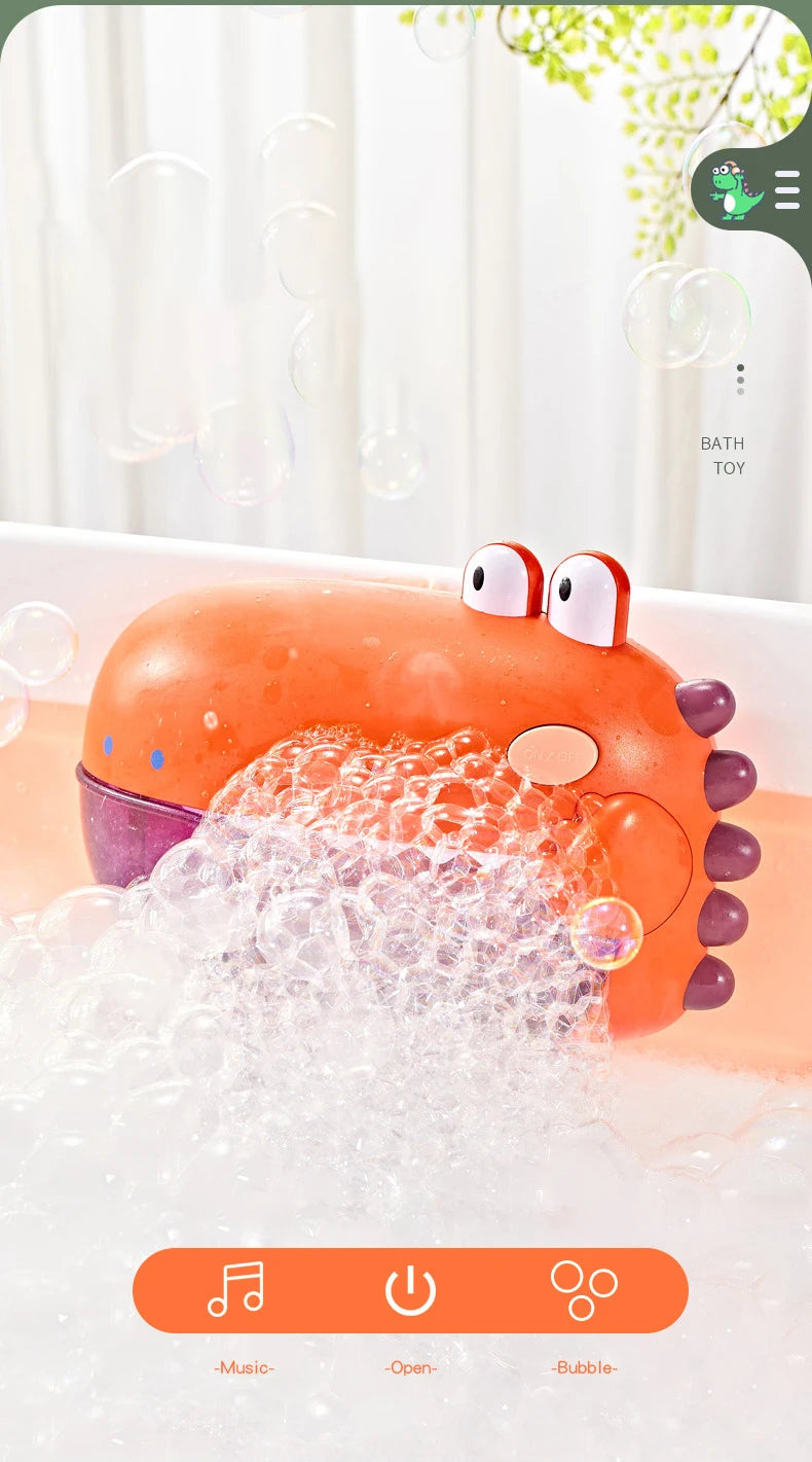 Musical Dinosaur Bubble Bath Toy – Automatic Bubble Maker for Kids | Fun Bathtub Toy for Toddlers & Babies