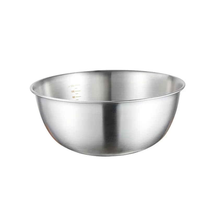 Stainless Steel Mixing Bowl Set with Measurement Scale – Cooking, Baking & Salad Bowls