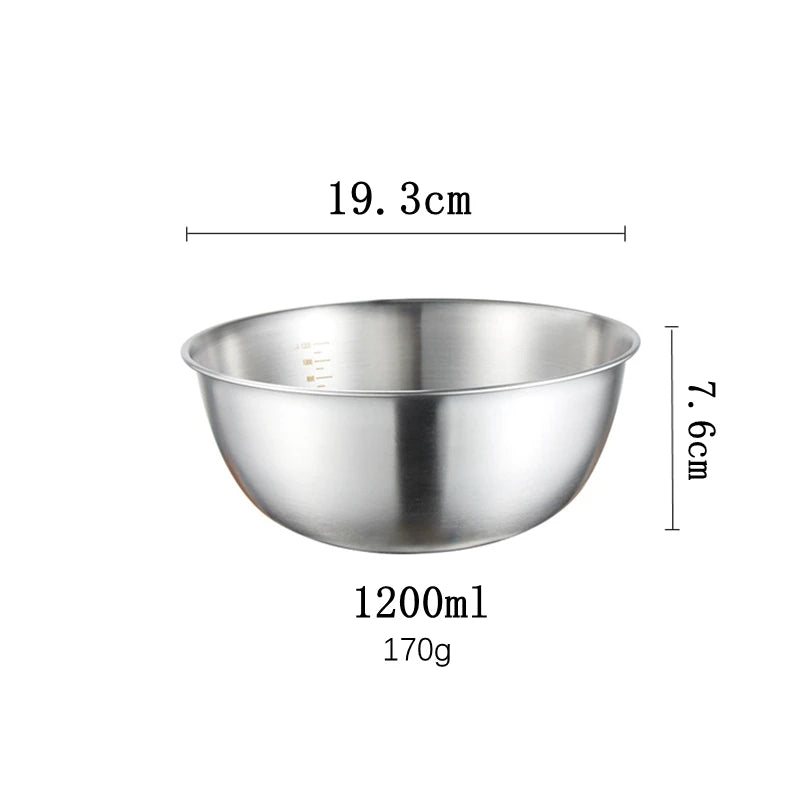 Stainless Steel Mixing Bowl Set with Measurement Scale – Cooking, Baking & Salad Bowls