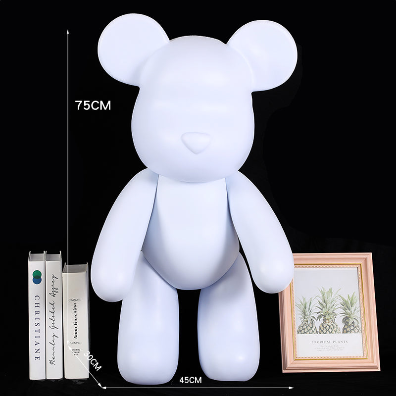 DIY Fluid Violent Bear Material Bag Keychain White Body