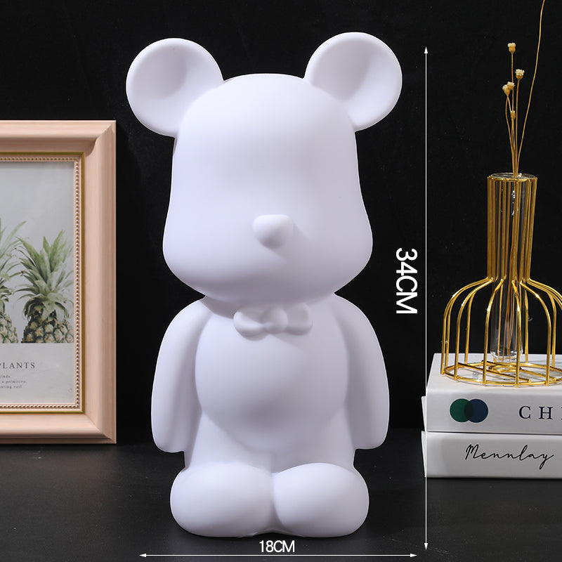 DIY Fluid Violent Bear Material Bag Keychain White Body