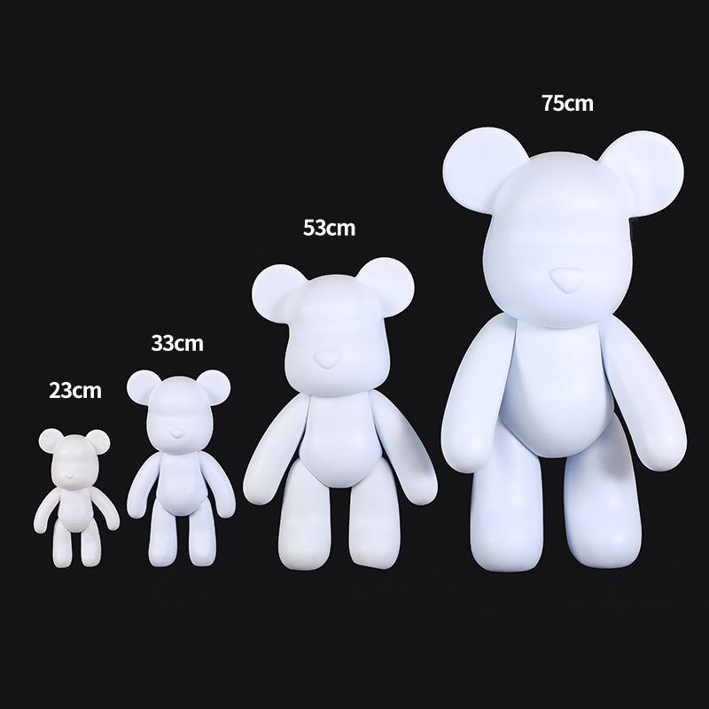 DIY Fluid Violent Bear Material Bag Keychain White Body