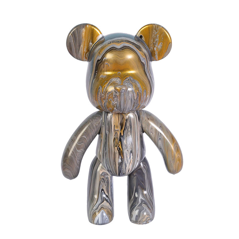 DIY Fluid Violent Bear Material Bag Keychain White Body