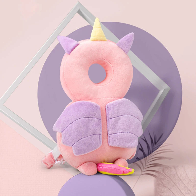 Baby Head Protector Pillow – Soft Backpack Cushion for Toddlers (1–3 Years, Cartoon Design)