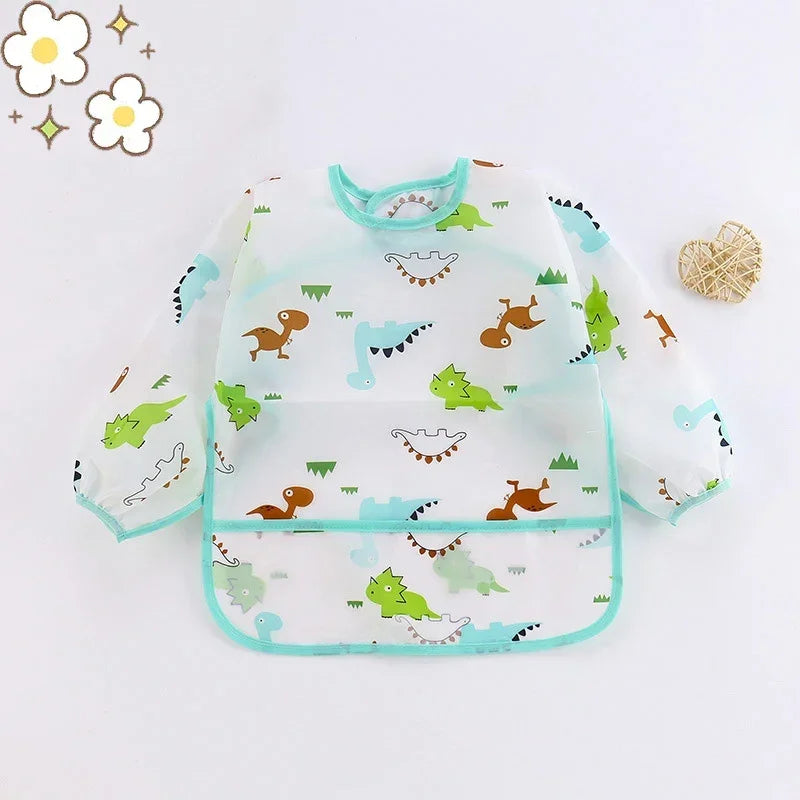 Baby Bib with Sleeves – Waterproof Feeding Bib for Toddlers (BPA-Free, 6M–6Y)