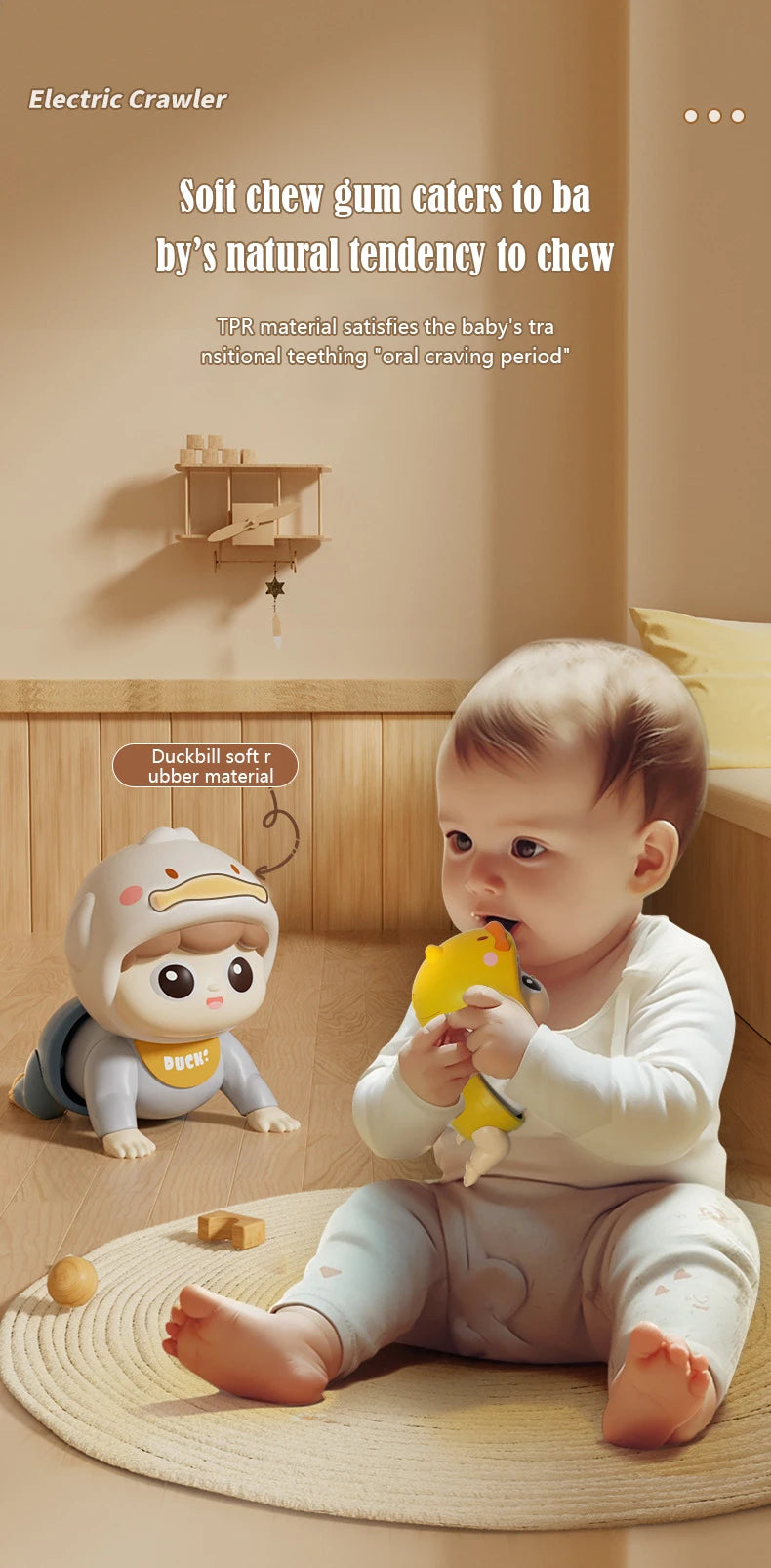 Electric Crawling Baby Toy with Sound – Moving Educational Doll for Toddlers 0-12 Months | Learning to Crawl Gift
