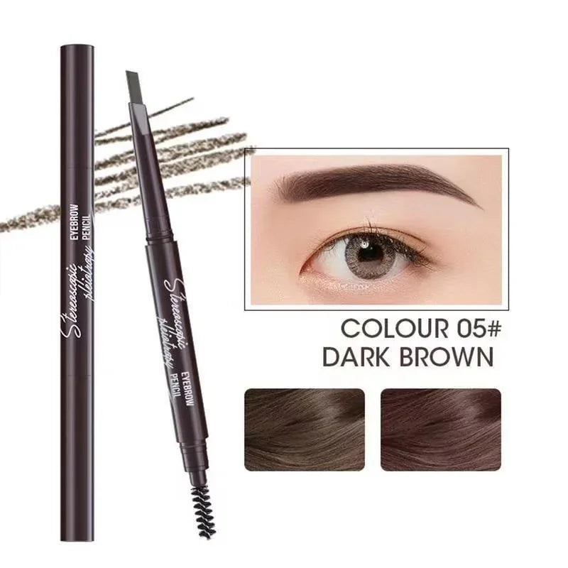 2-in-1 Waterproof Eyebrow Pencil & Brush – Long-Lasting, Smudge-Proof, & Natural Finish