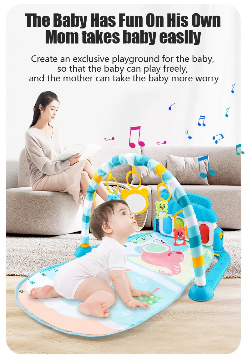 Baby Play Gym with Piano – Musical Activity Mat for Newborns & Toddlers (0–36 Months)