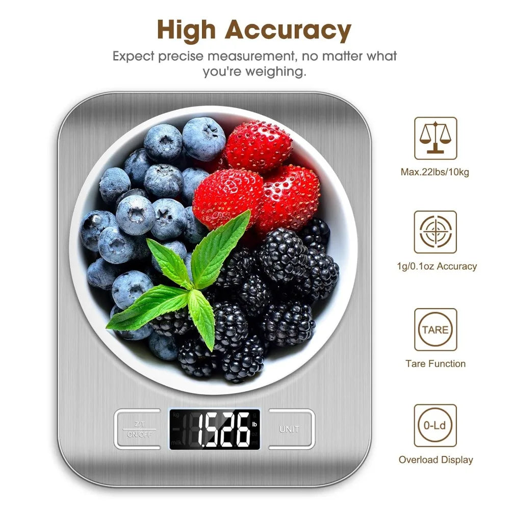 Digital Kitchen Scale 10kg – Food & Coffee Scale with Tare Function and LCD Display