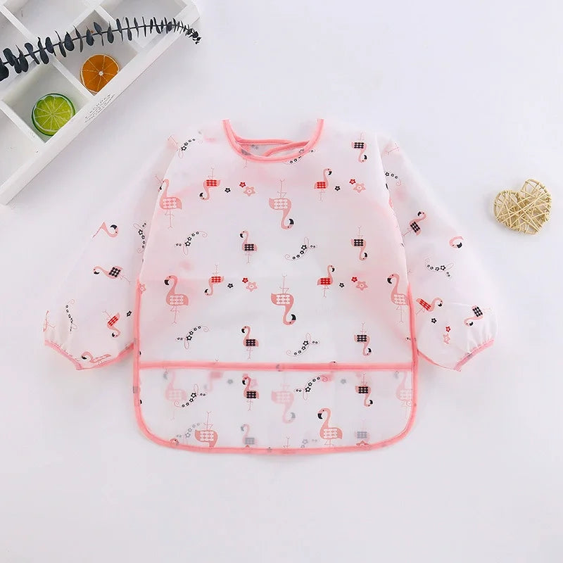 Baby Bib with Sleeves – Waterproof Feeding Bib for Toddlers (BPA-Free, 6M–6Y)