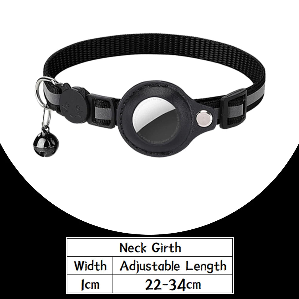 AirTag Cat Collar – Reflective Breakaway Safety Collar with Bell & Holder for Cats & Kittens