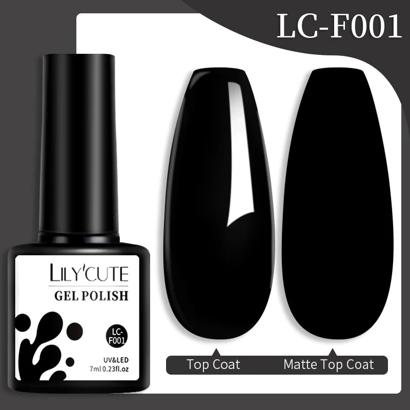 LILYCUTE Gel Nail Polish Set – 7ml Colorful UV Gel Varnish for Manicure | Long-Lasting Semi-Permanent Soak Off Nail Art Base & Top Coat