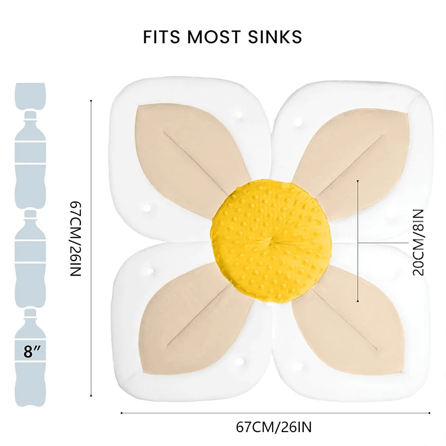 Flower Baby Bath Pad – Soft Infant Bathtub Cushion for Sink & Tub