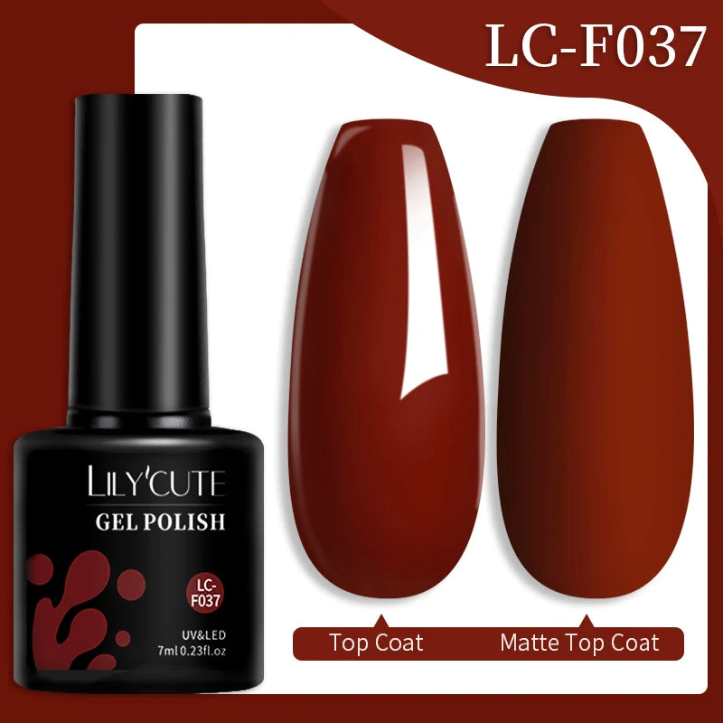 LILYCUTE Gel Nail Polish Set – 7ml Colorful UV Gel Varnish for Manicure | Long-Lasting Semi-Permanent Soak Off Nail Art Base & Top Coat