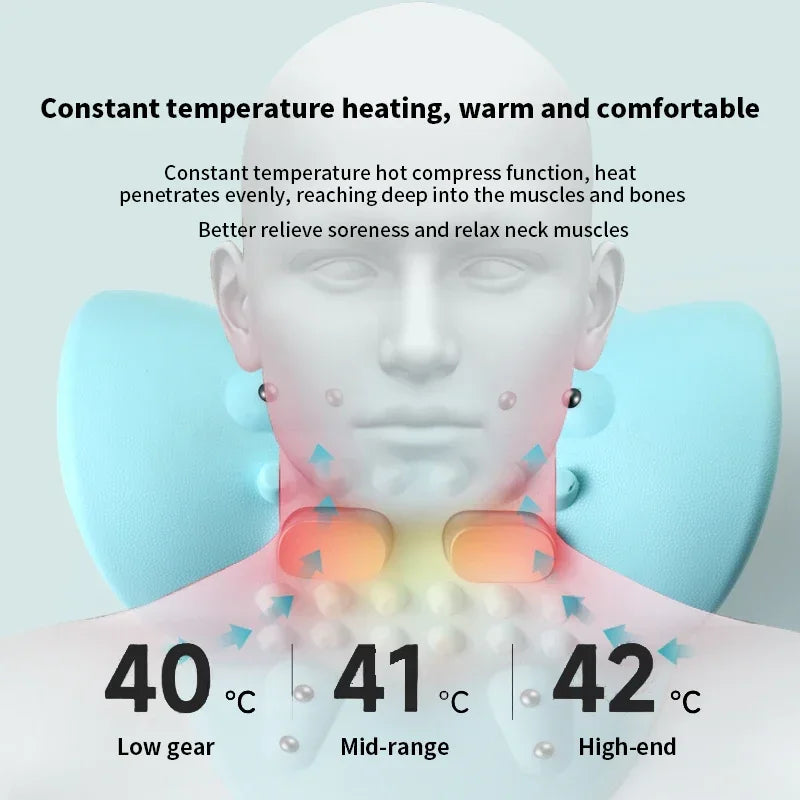 Electric Cervical Neck Massager Pillow – Spine Stretch, Shoulder Relaxation & Pain Relief Device