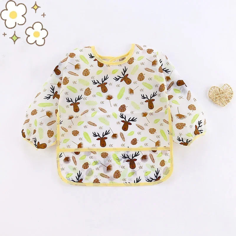 Baby Bib with Sleeves – Waterproof Feeding Bib for Toddlers (BPA-Free, 6M–6Y)