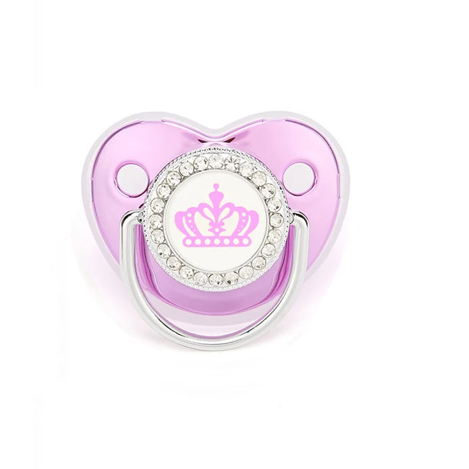 Bling Baby Pacifier – BPA-Free Silicone Dummy with "I Love Mum & Dad" Design (Newborn Shower Gift)