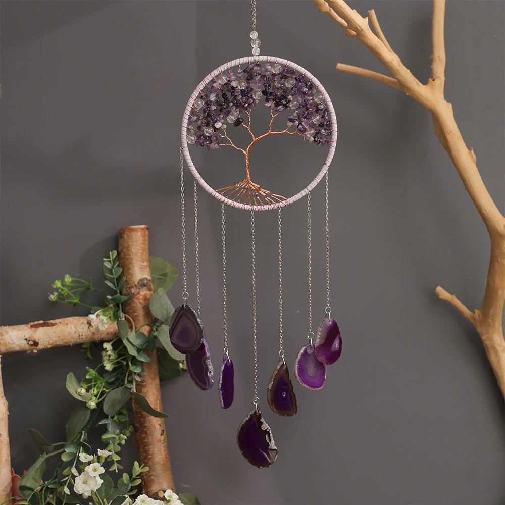Crystal Sun & Moon Wind Chime – Rainbow Dream Catcher Hanging for Home & Garden Decor