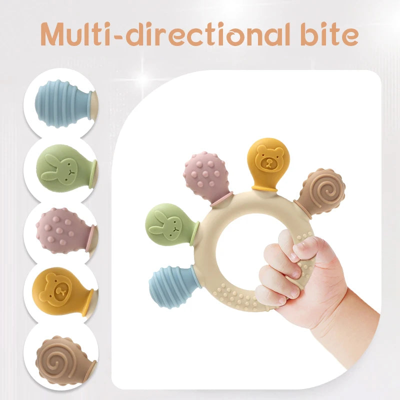 BPA-Free Baby Teething Toy – Food Grade Silicone Sensory Chew Toy for Infants