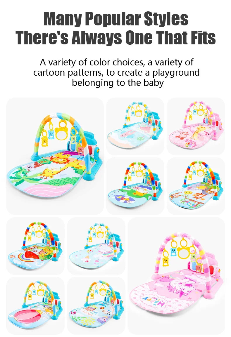 Baby Play Gym with Piano – Musical Activity Mat for Newborns & Toddlers (0–36 Months)