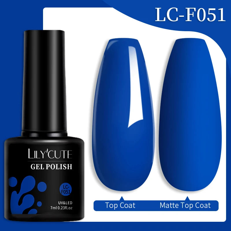 LILYCUTE Gel Nail Polish Set – 7ml Colorful UV Gel Varnish for Manicure | Long-Lasting Semi-Permanent Soak Off Nail Art Base & Top Coat