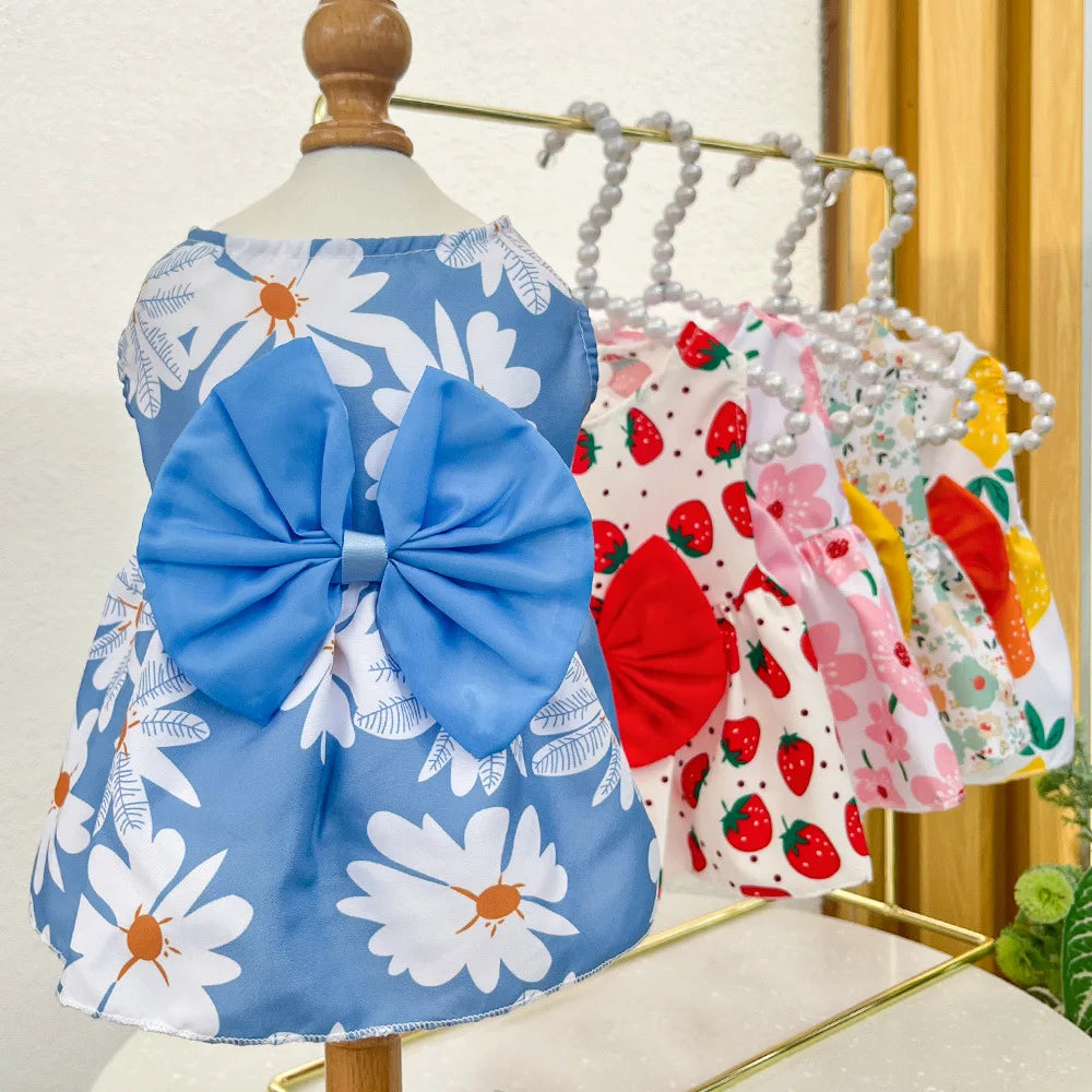 Cute Summer Dog Dress – Lightweight Flower Princess Skirt for Small Dogs & Cats