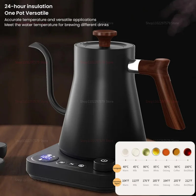 Electric Gooseneck Kettle 900ML – Temperature Control Pour Over Coffee & Tea Kettle