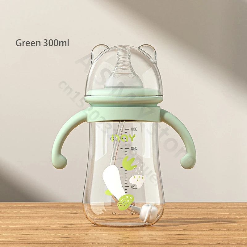 Anti-Colic Baby Bottle with Handles for 6+ Months – Leak-Proof, BPA-Free, Easy Grip