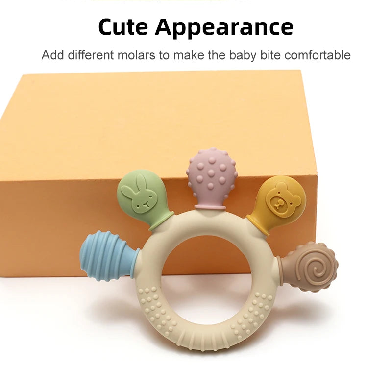 BPA-Free Baby Teething Toy – Food Grade Silicone Sensory Chew Toy for Infants