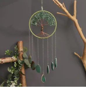 Crystal Sun & Moon Wind Chime – Rainbow Dream Catcher Hanging for Home & Garden Decor