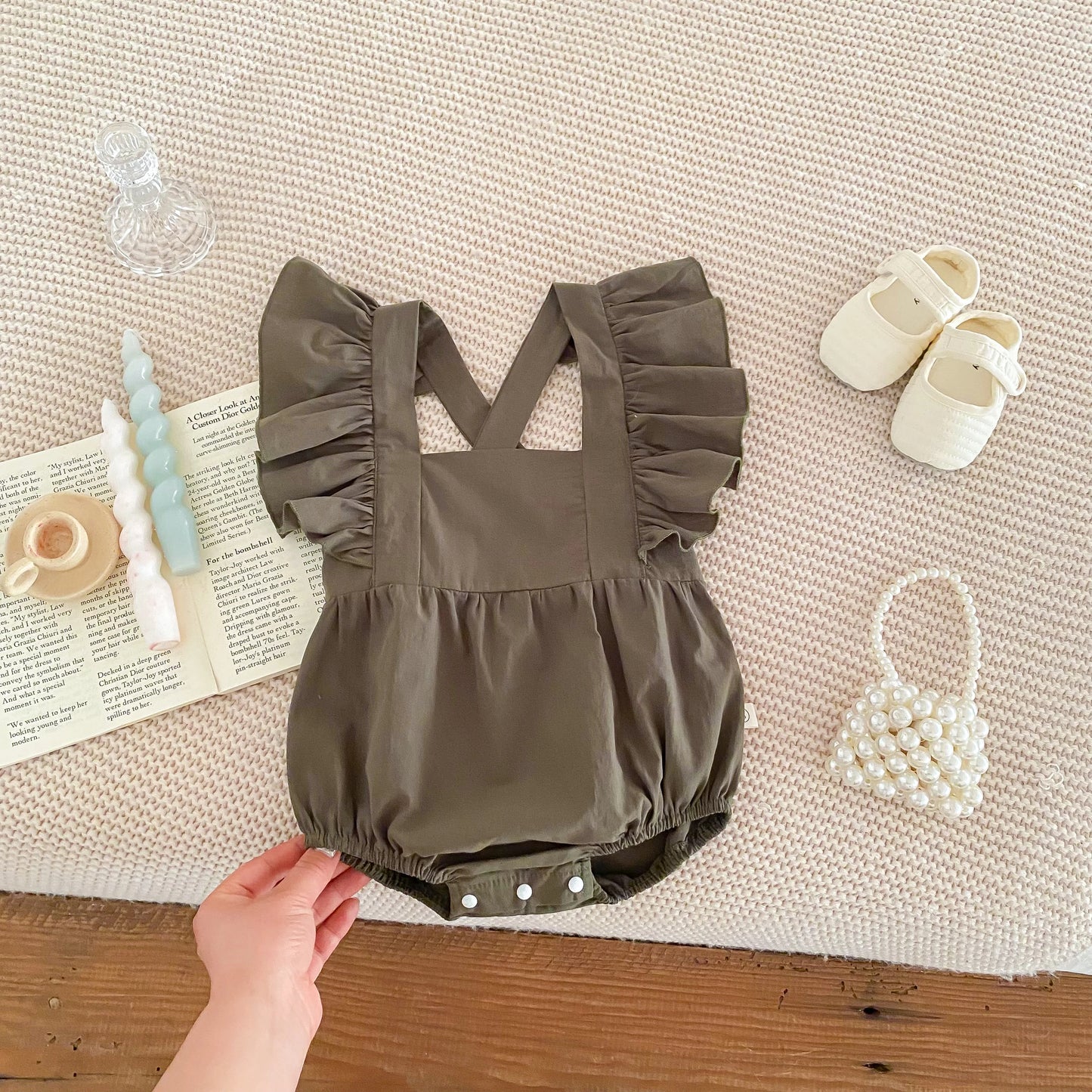 Baby Girl Romper – Solid Cotton Sleeveless Jumpsuit for Summer (0–24 Months)