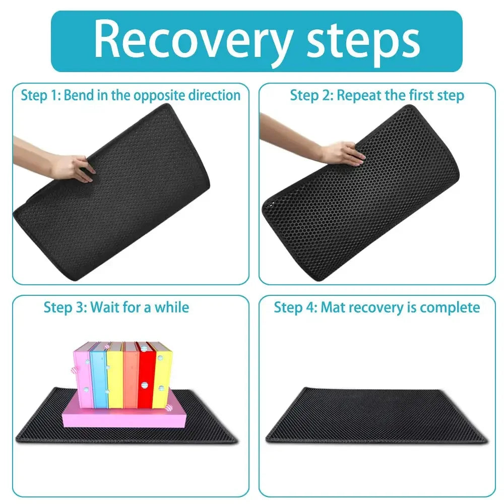 Double-Layer Waterproof Cat Litter Mat – Non-Slip, Easy-Clean Trap Pad for Litter Boxes