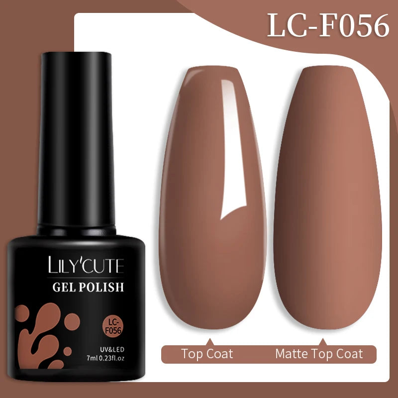 LILYCUTE Gel Nail Polish Set – 7ml Colorful UV Gel Varnish for Manicure | Long-Lasting Semi-Permanent Soak Off Nail Art Base & Top Coat
