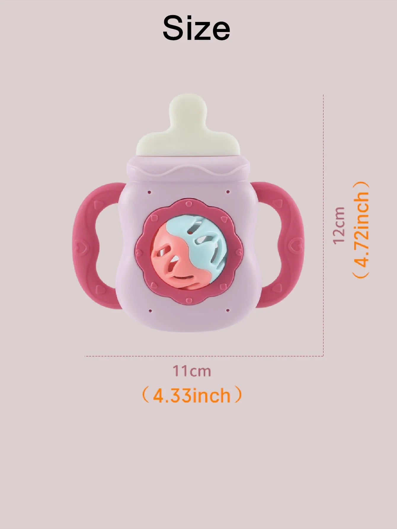 Baby Bottle Rattle Teether – Soft Handheld Toy for Newborns (BPA-Free, Bite-Safe)