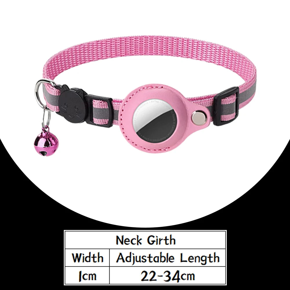 AirTag Cat Collar – Reflective Breakaway Safety Collar with Bell & Holder for Cats & Kittens