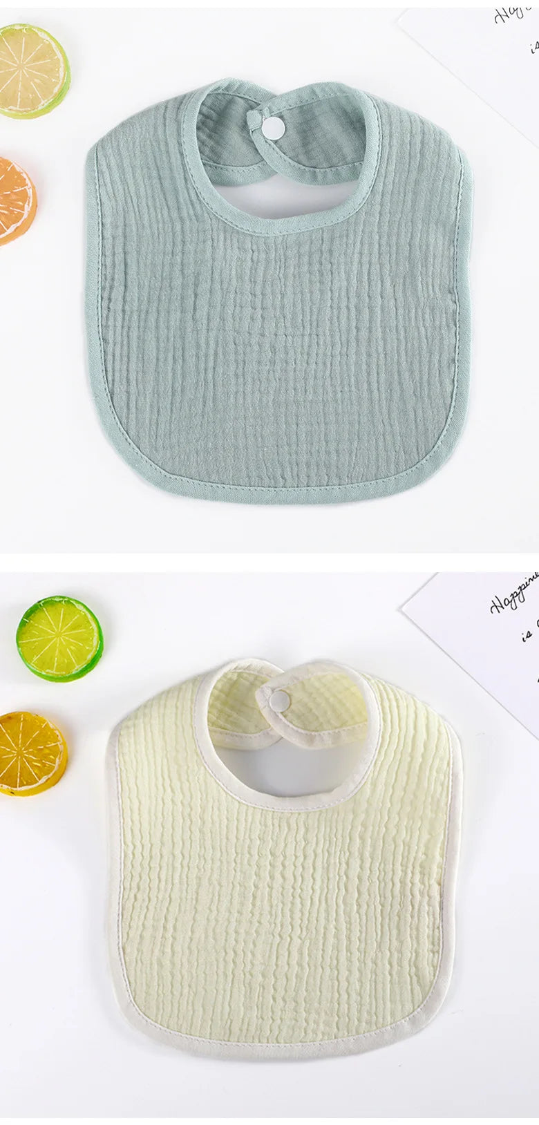 Baby Drool Bib – Soft Cotton Feeding Bib for Newborns & Toddlers (Unisex, Solid Color)
