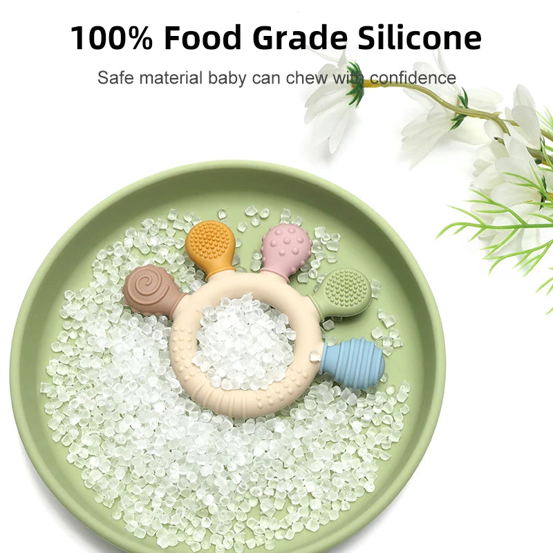 BPA-Free Baby Teething Toy – Food Grade Silicone Sensory Chew Toy for Infants