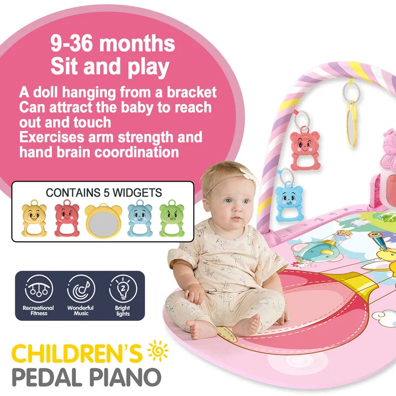 Baby Play Gym with Piano – Musical Activity Mat for Newborns & Toddlers (0–36 Months)