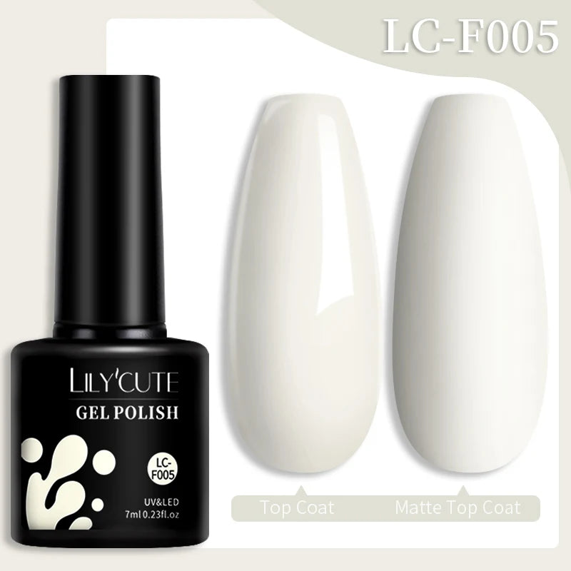 LILYCUTE Gel Nail Polish Set – 7ml Colorful UV Gel Varnish for Manicure | Long-Lasting Semi-Permanent Soak Off Nail Art Base & Top Coat