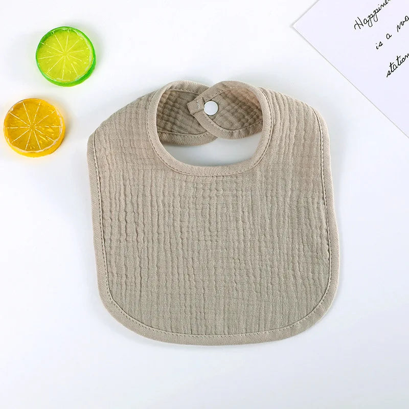 Baby Drool Bib – Soft Cotton Feeding Bib for Newborns & Toddlers (Unisex, Solid Color)