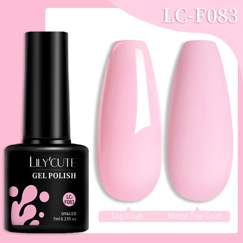 LILYCUTE Gel Nail Polish Set – 7ml Colorful UV Gel Varnish for Manicure | Long-Lasting Semi-Permanent Soak Off Nail Art Base & Top Coat