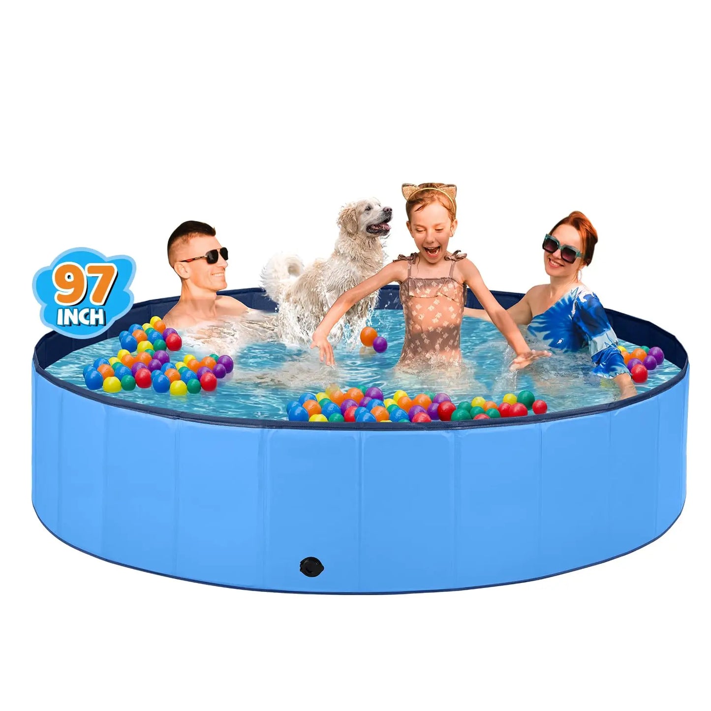 Foldable Dog Bath Pool – Collapsible Pet Swimming & Wading Tub for Small to Large Dogs & Cats