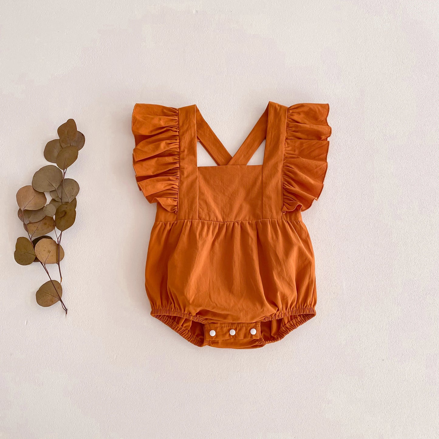 Baby Girl Romper – Solid Cotton Sleeveless Jumpsuit for Summer (0–24 Months)
