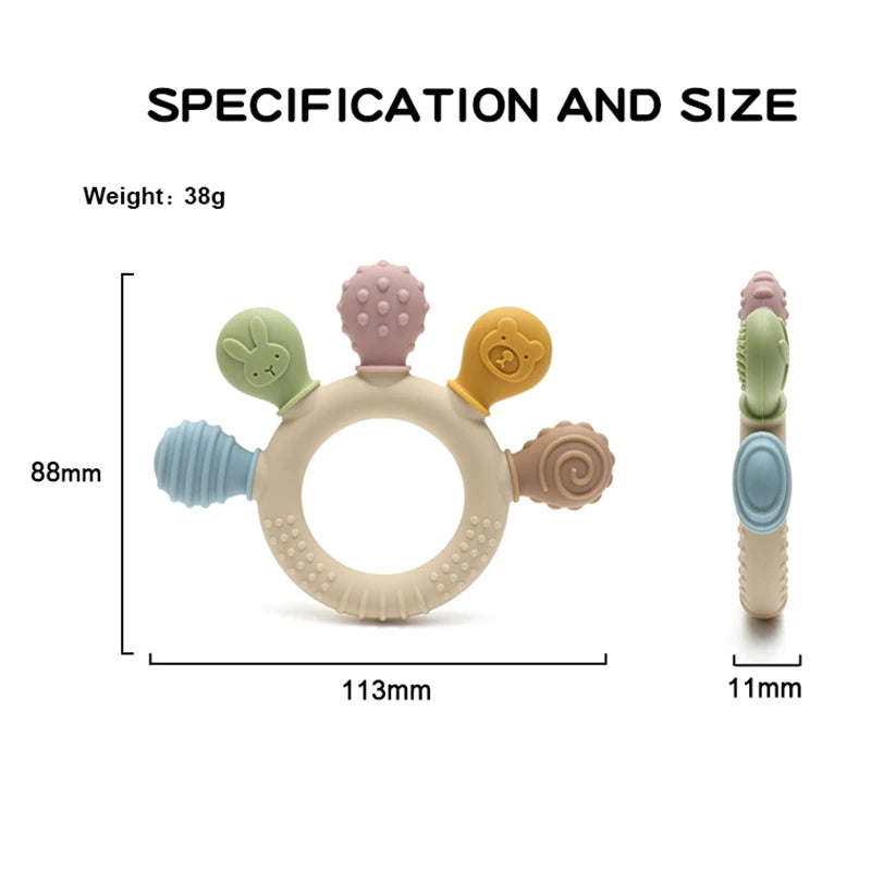 BPA-Free Baby Teething Toy – Food Grade Silicone Sensory Chew Toy for Infants