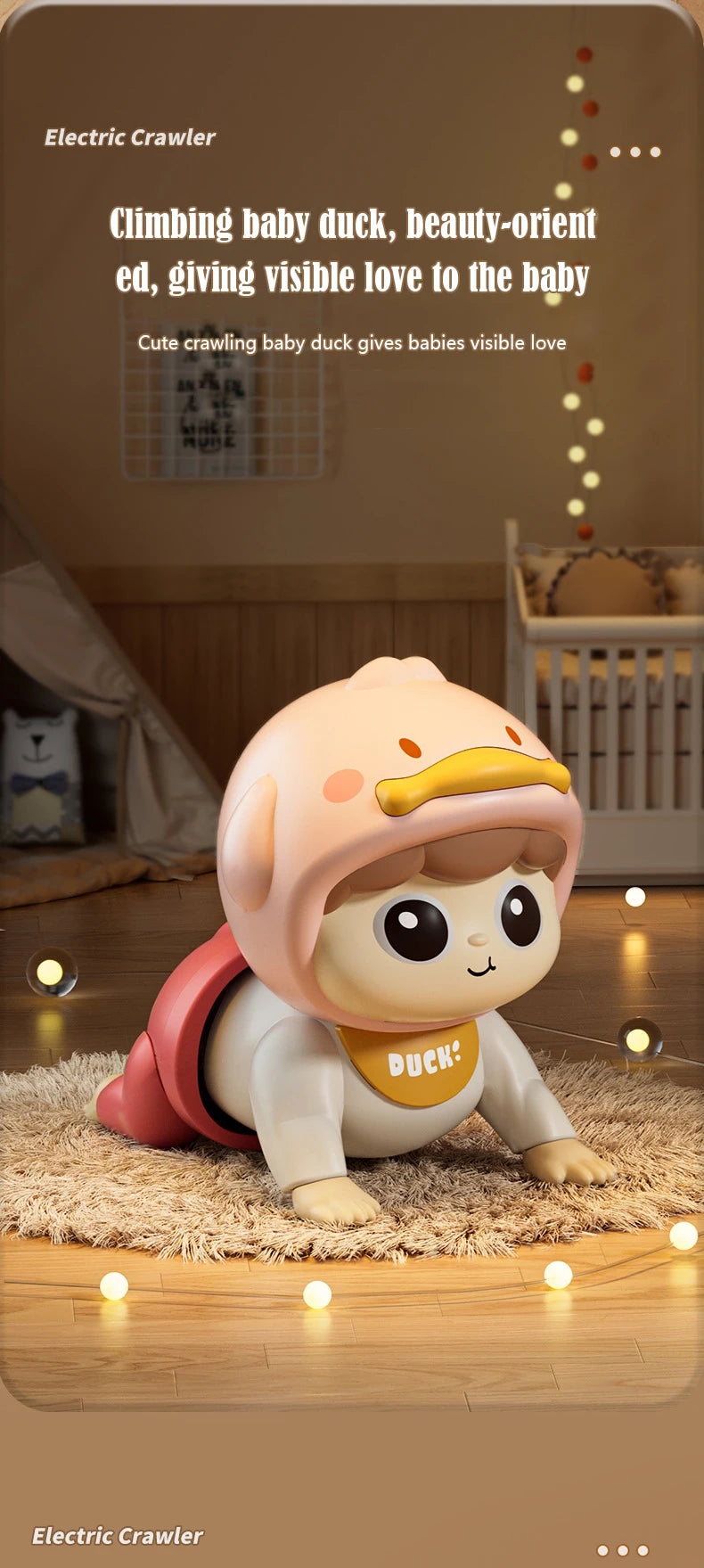 Electric Crawling Baby Toy with Sound – Moving Educational Doll for Toddlers 0-12 Months | Learning to Crawl Gift