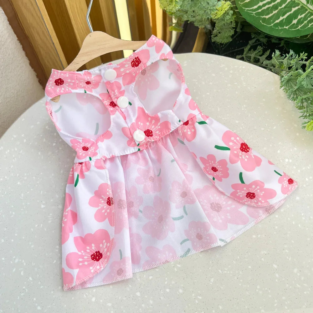 Cute Summer Dog Dress – Lightweight Flower Princess Skirt for Small Dogs & Cats
