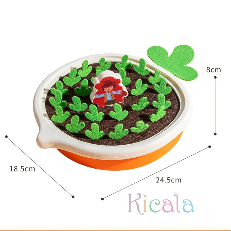 Montessori Toys for Toddlers – Educational Pull Carrot Game, Shape Sorter & Counting Toy Set for Kids A