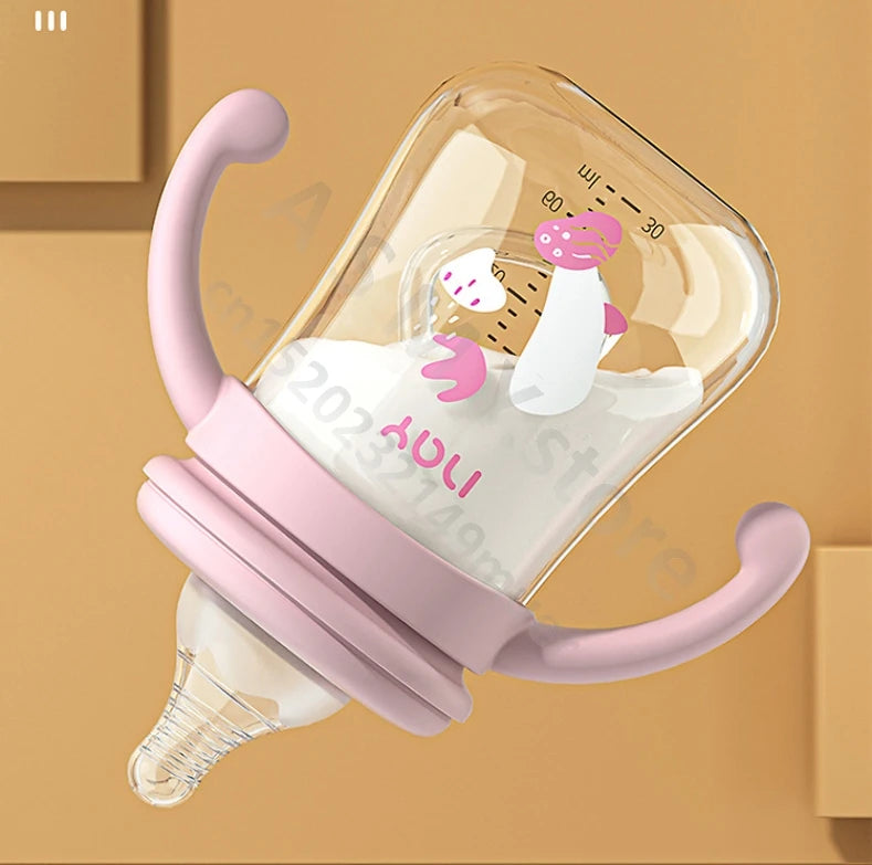 Anti-Colic Baby Bottle with Handles for 6+ Months – Leak-Proof, BPA-Free, Easy Grip