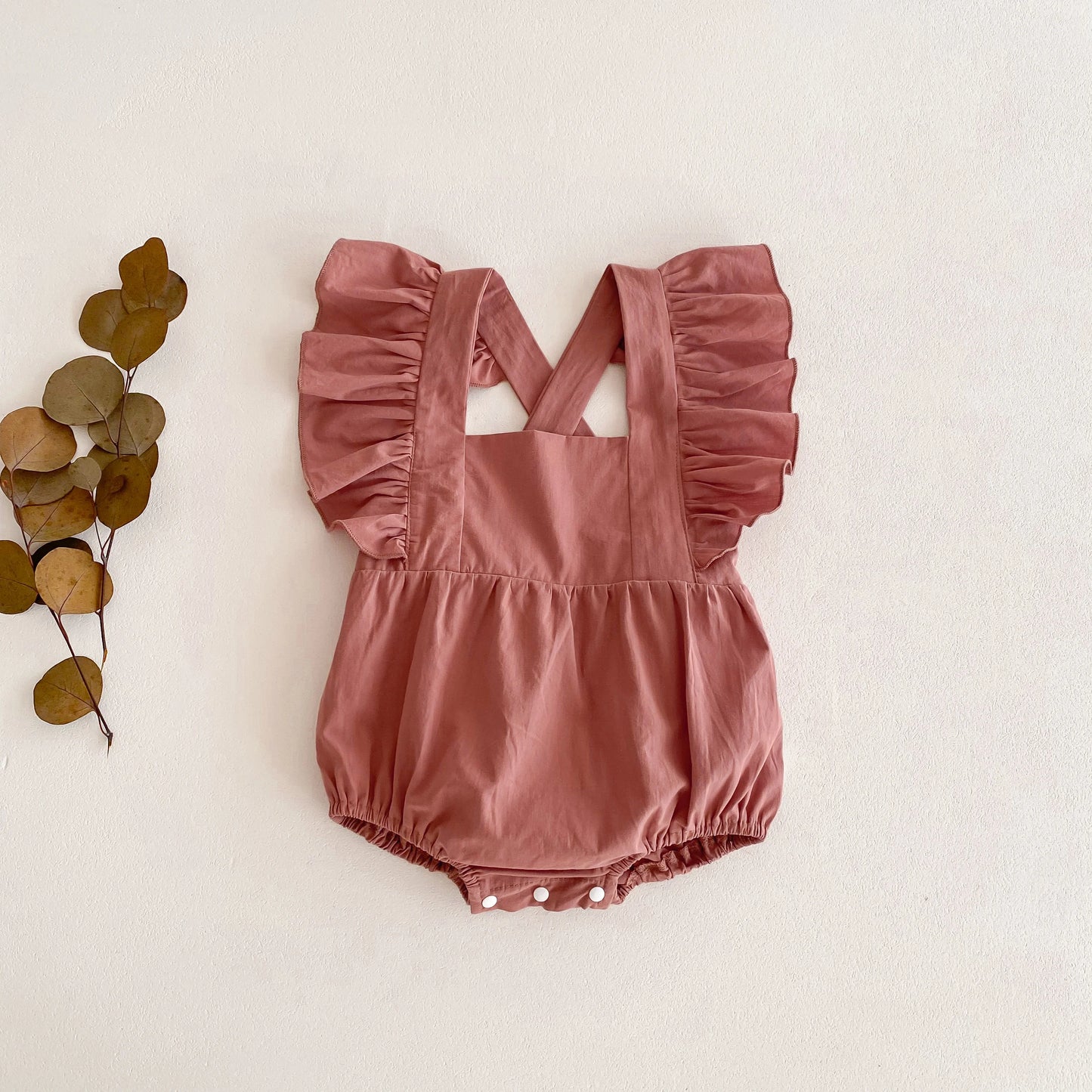 Baby Girl Romper – Solid Cotton Sleeveless Jumpsuit for Summer (0–24 Months)